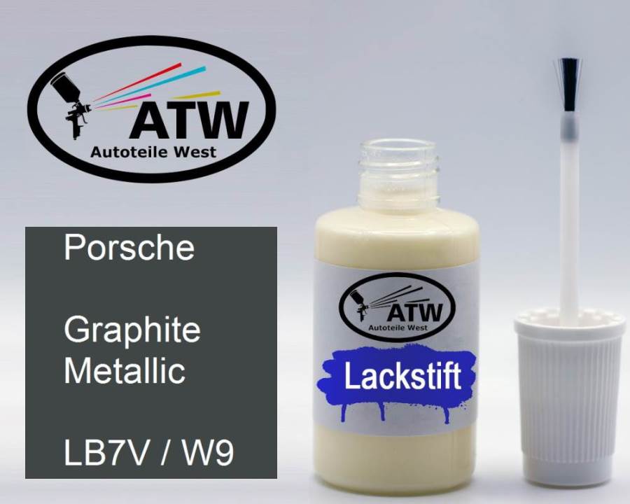 Porsche, Graphite Metallic, LB7V / W9: 20ml Lackstift, von ATW Autoteile West.